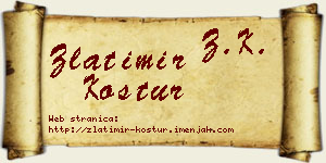 Zlatimir Kostur vizit kartica